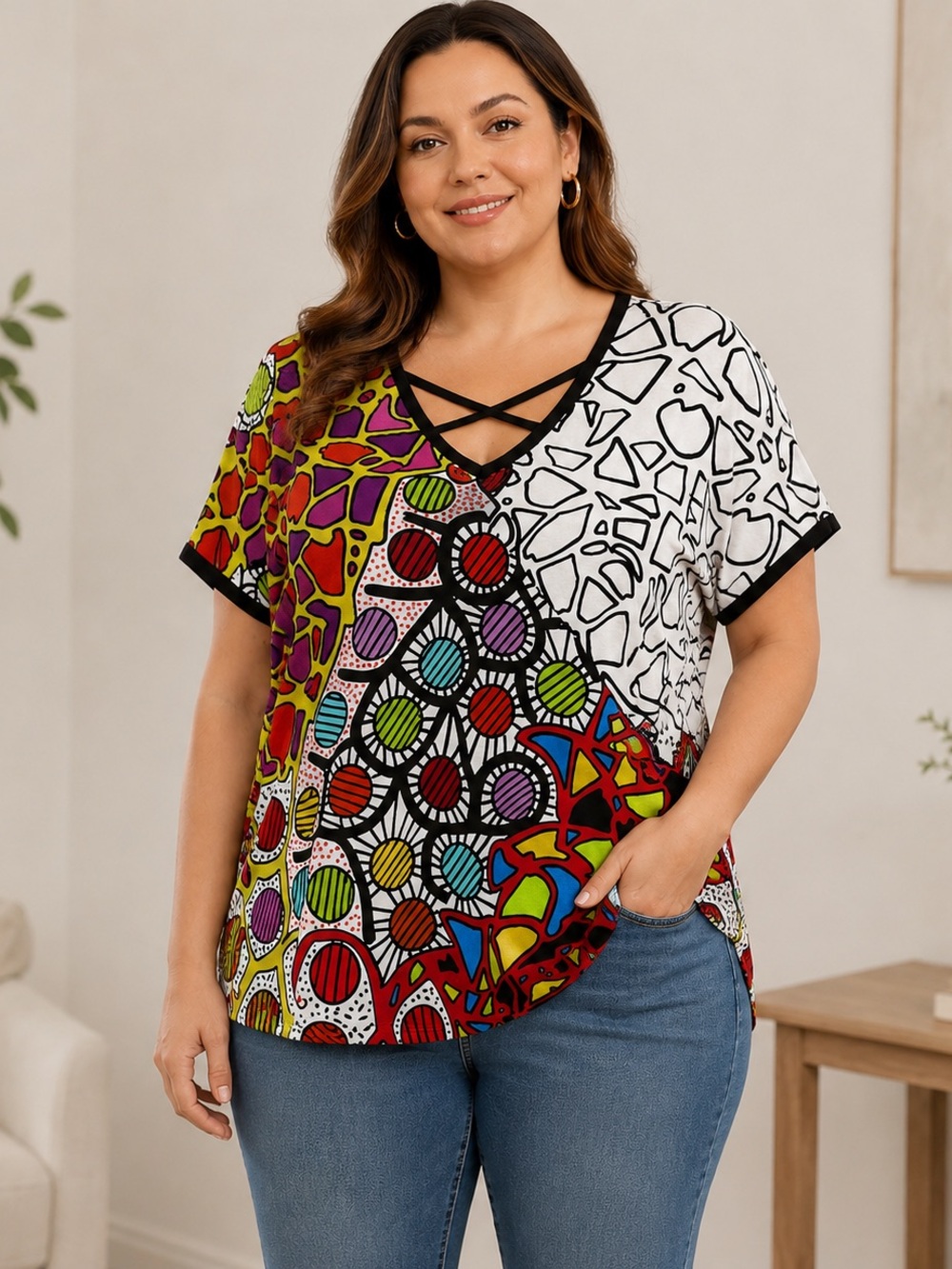 DOLCEZZA abstract artist top XXL